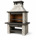Barbecue in pietra naturale con griglia in acciaio inox 120x65x190 cm