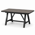 Tavolo da giardino rettangolare in legno composito e metallo 150x90x75 cm marrone/nero