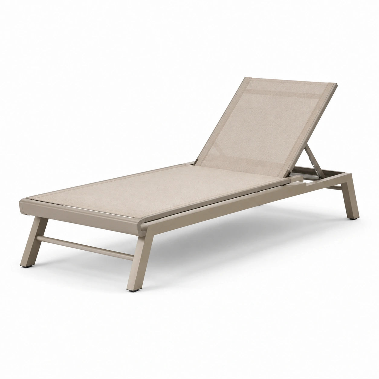 Lettino prendisole in alluminio e textilene beige