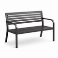 Panchina da esterno in metallo nero 120 cm